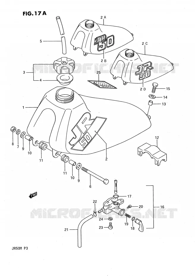 BENZINETANK (MODELE J/K/L) Suzuki MOTO 50 JR 1985  JR50F(P3)