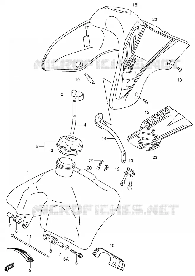 BENZINETANK (MODELE K1/K2) Suzuki MOTO 80 JR 2005  JR80K5(P3/P28)