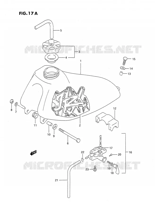BENZINETANK (MODELE R) Suzuki MOTO 50 JR 1994  JR50R(P28)