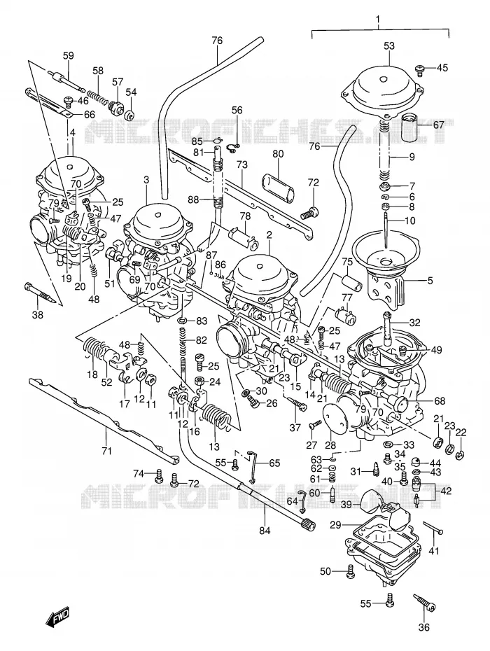 CARBURATOR (MODELE J) Suzuki MOTO 600 GSX-F 1991  GSX600FM(E2)