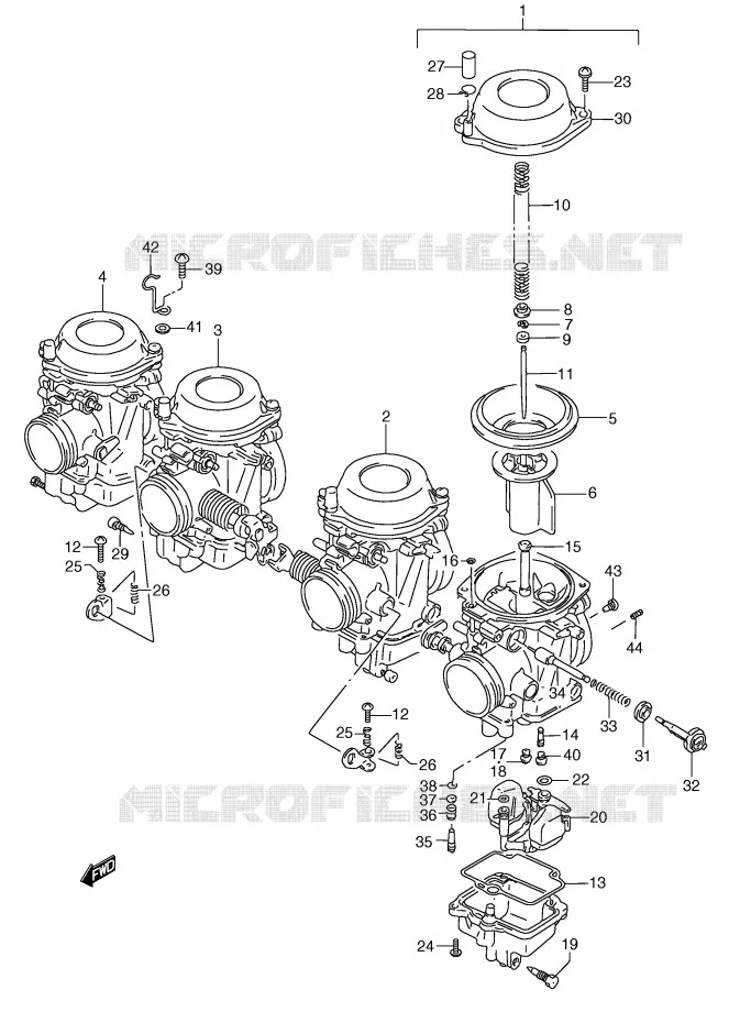 CARBURATOR (MODELE K/L/M/N/P/R) Suzuki MOTO 750 GSX-F 1993  GSX750FP(E2)