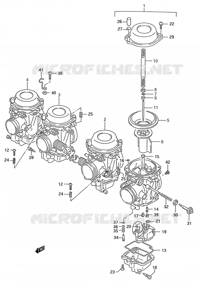 CARBURATOR (MODELE L/M/N/P/R/S/T) Suzuki MOTO 600 GSX-F 1991  GSX600FU2M(E28)