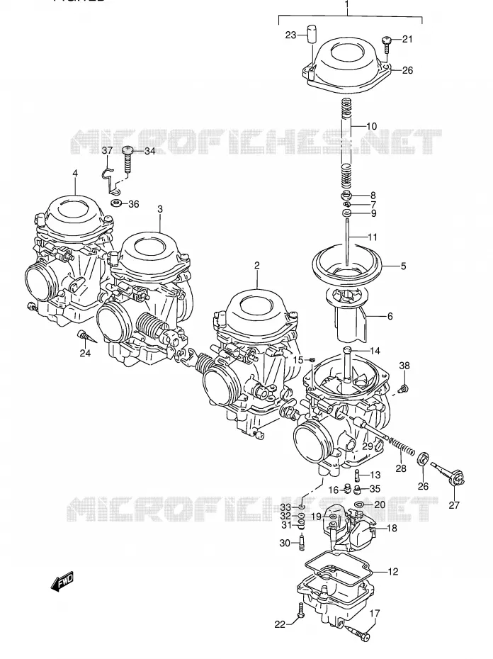 CARBURATOR (MODELE T) Suzuki MOTO 600 GSX-F 1993  GSX600FP(E2)