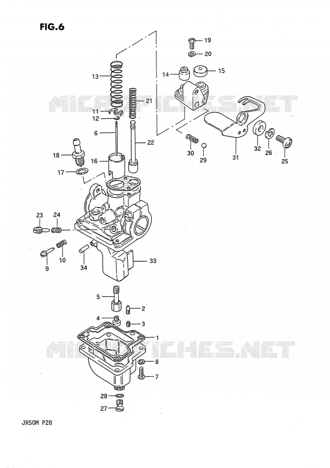 CARBURATOR Suzuki MOTO 50 JR 1987  JR50H(P28)