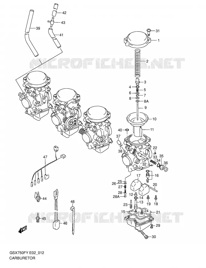 CARBURATOR Suzuki MOTO 750 GSX-F 2002  GSX750FK2(E2)