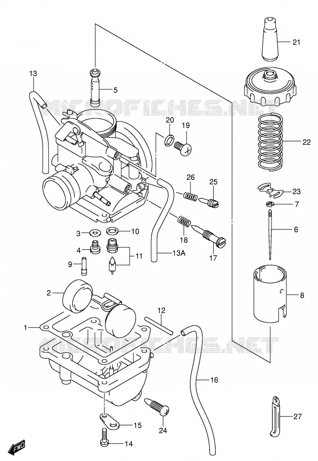 CARBURATOR Suzuki MOTO 80 JR 2001  JR80K1(P3/P28)
