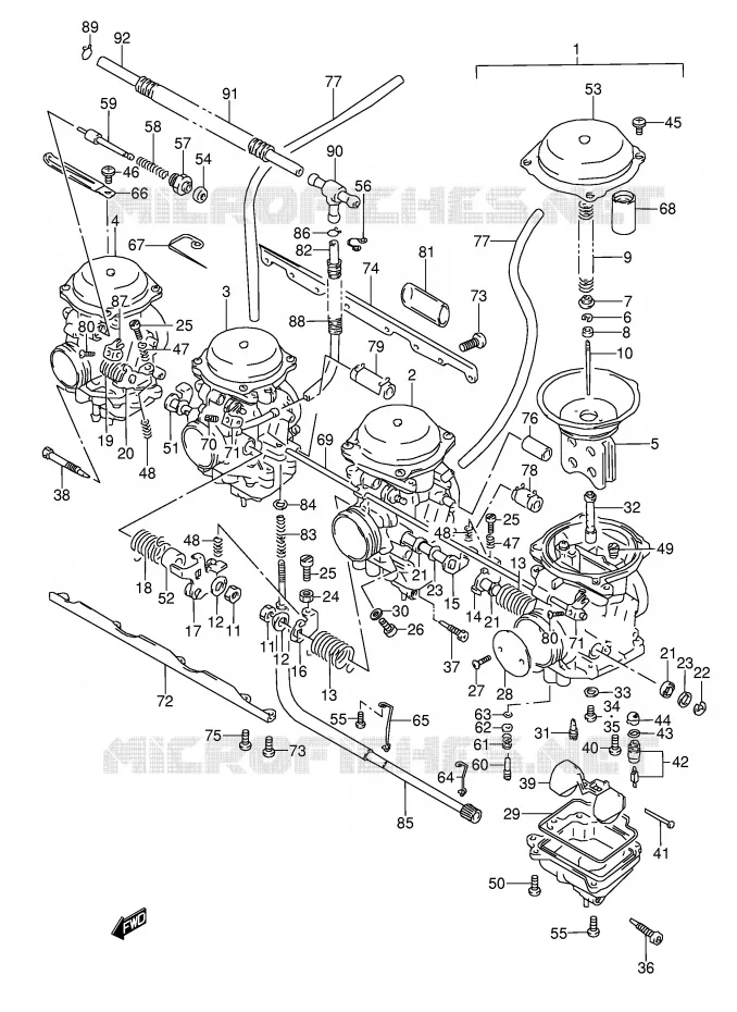 CARBURATOR (VOIR NOTE) Suzuki MOTO 600 GSX-F 1995  GSX600FU2S(E2)