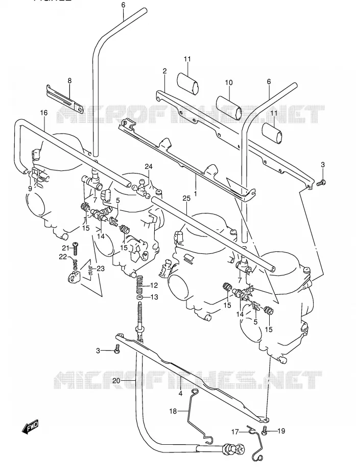 CARBURETOR AANSLUITINGEN (VOIR NOTE) Suzuki MOTO 600 GSX-F 1992  GSX600FN(E2)