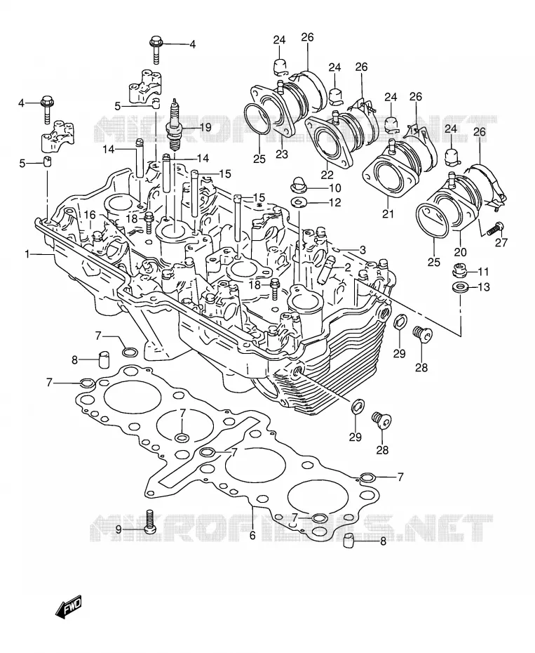CILINDERKOP Suzuki MOTO 600 GSX-F 1992  GSX600FU2N(E2)