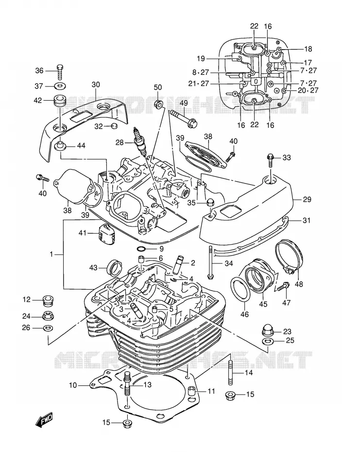 CILINDERKOP Suzuki MOTO 650 SAVAGE 2000  LS650PY(E2)