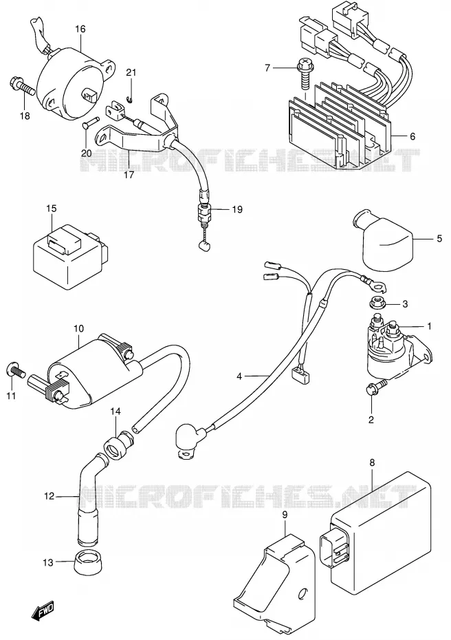 ELEKTRISCH (MODELE K4) Suzuki MOTO 650 BOULEVARD 1999  LS650PX(E3/E28)