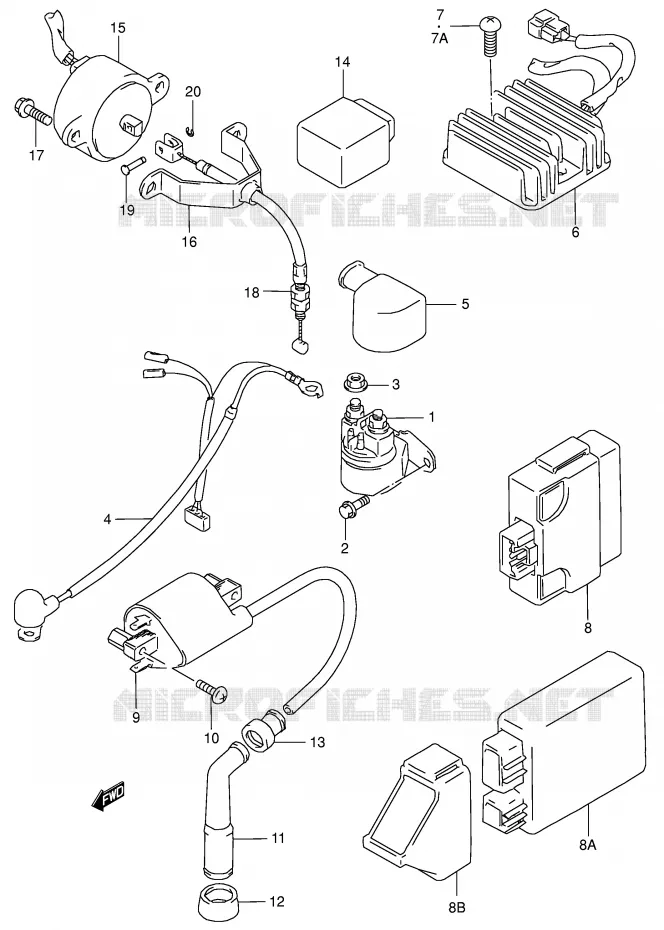 ELEKTRISCH (MODELE T/V/W/X/Y/K1/K2/K3) Suzuki MOTO 650 BOULEVARD 1998  LS650PW(E3/E28)