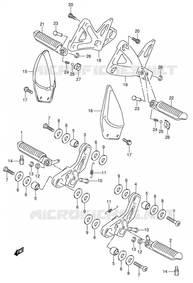 FOOTREST Suzuki MOTO 600 GSX-F 2004  GSX600FK4(E2)