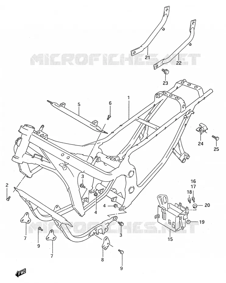 FRAME (MODELE J/K/L/M/N/P) Suzuki MOTO 600 GSX-F 1996  GSX600FT(E28)