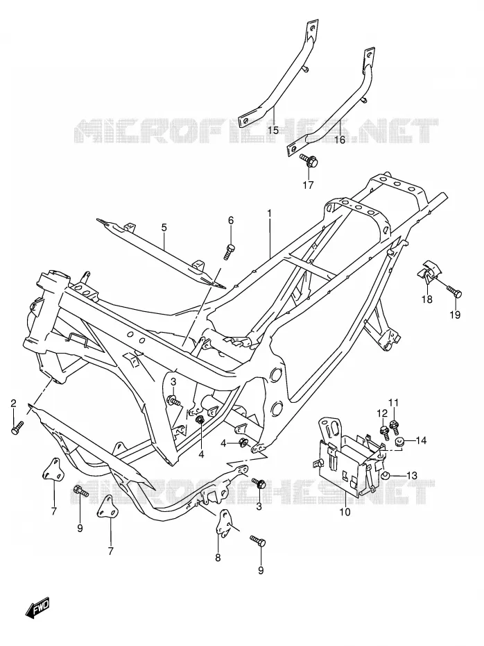 FRAME (MODELE P/R/S/T) Suzuki MOTO 600 GSX-F 1995  GSX600FUS(E2)
