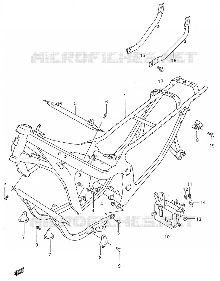FRAME (MODELE R/S/T) Suzuki MOTO 600 GSX-F 1988  GSX600FU2J(E28)