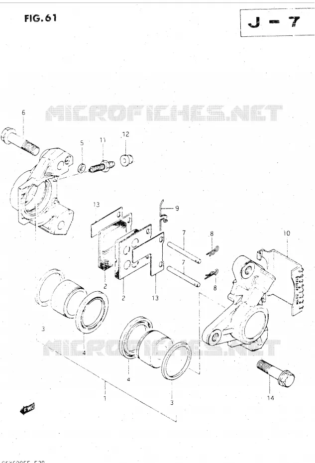 FRONT CALIPER (MODELE F) Suzuki MOTO 500 GSX-E 1985  GSX500ESF(E39)