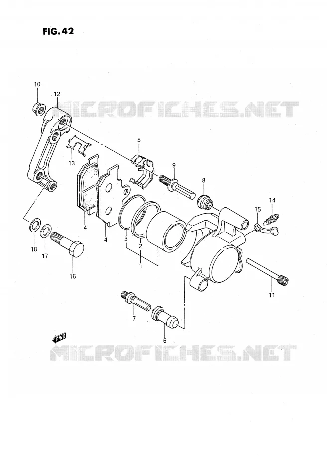 FRONT CALIPER Suzuki MOTO 650 SAVAGE 1988  LS650PJ(E2)