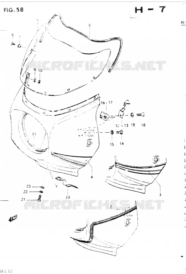 FRONT KUIP (GSX400SE/SF/SG) Suzuki MOTO 400 GSX 1985  GSX400EF(E2)