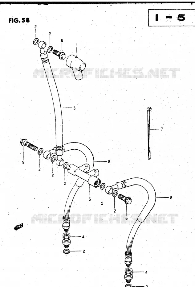 FRONT REMSLANG Suzuki MOTO 1400 CAVALCADE 1987  GV1400GDH(DG-DJ/CJ)