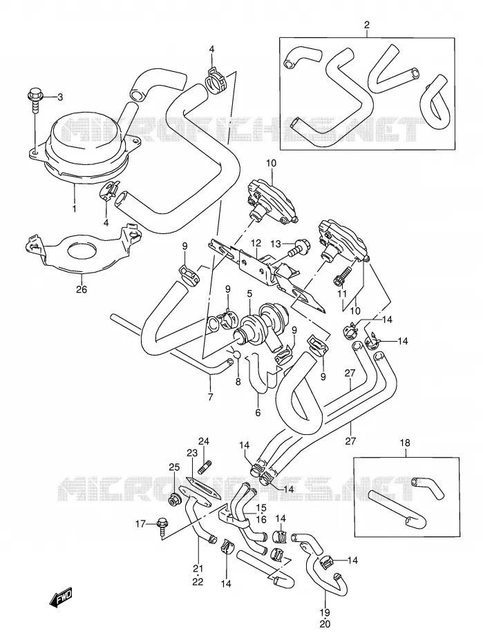 FUEL EVAP SYSTEM (MODELE K/L/M/N E18) Suzuki MOTO 600 GSX-F 1995  GSX600FUS(E2)