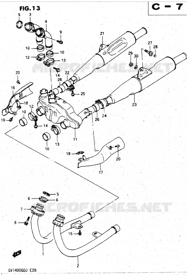 GELUIDDEMPER Suzuki MOTO 1400 CAVALCADE 1988  GV1400GCJ(DG-DJ/CJ)