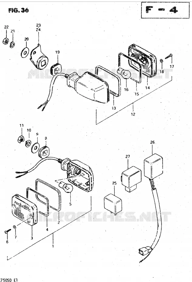 INDICATOREN (E15, E16, E18, E26, E39) Suzuki MOTO 750 GSX-S 1982  GSX750SZ(E1)