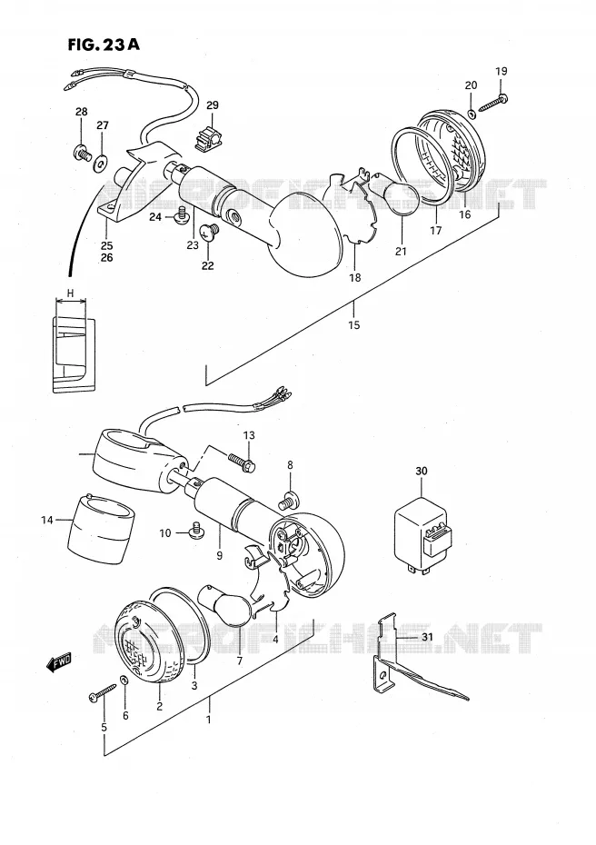 INDICATOREN (MODELE R) Suzuki MOTO 650 SAVAGE 1991  LS650PM(E2)