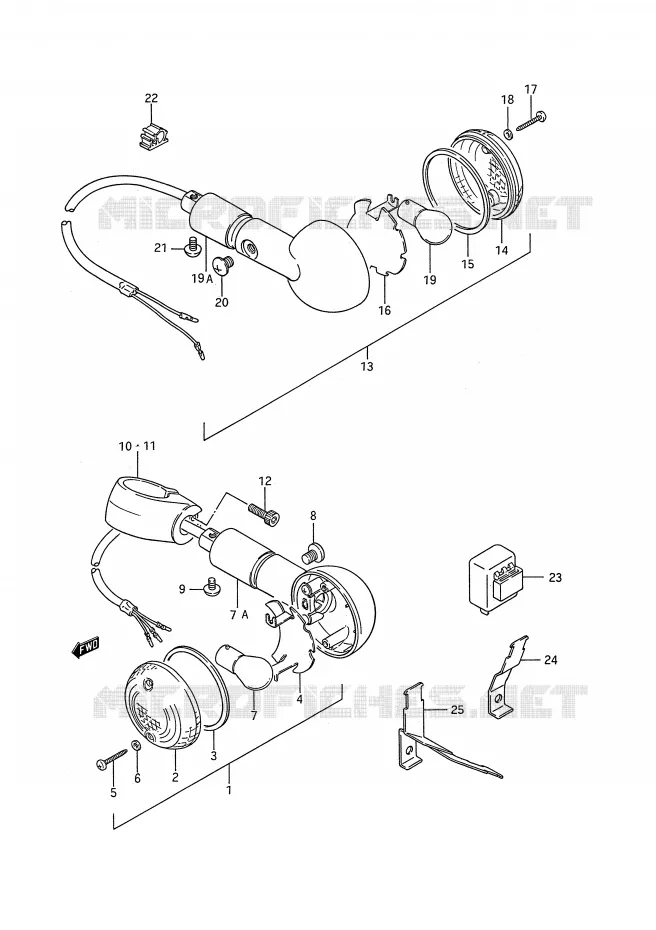 INDICATOREN Suzuki MOTO 650 BOULEVARD 1989  LS650PK(E28)