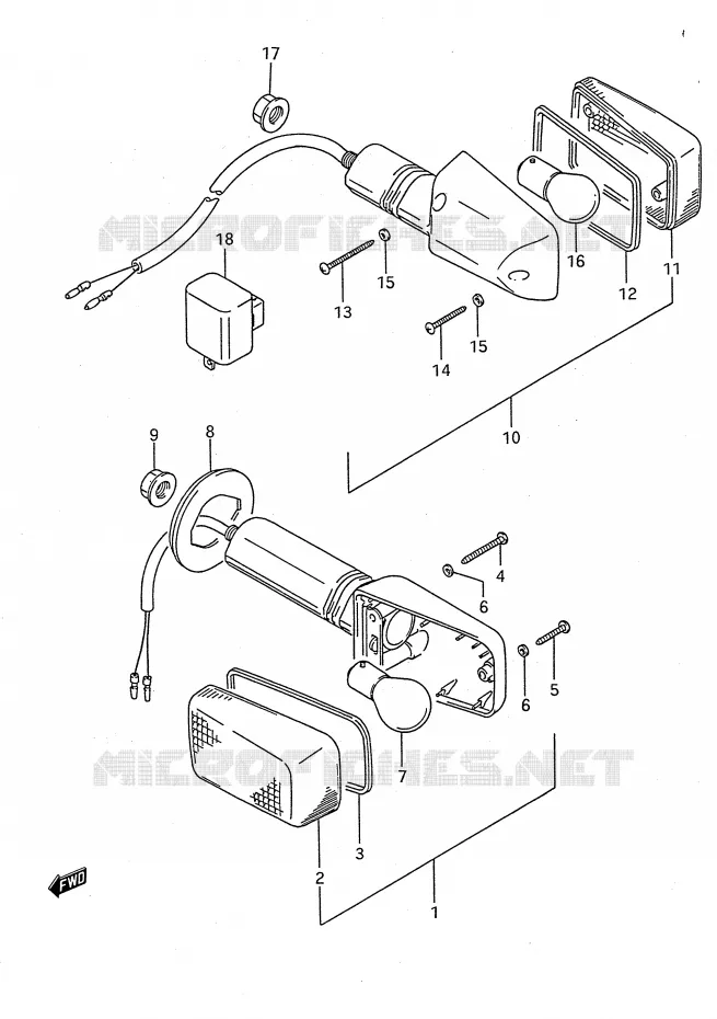INDICATOREN Suzuki MOTO 750 GSX-F 1989  GSX750FK(E28)