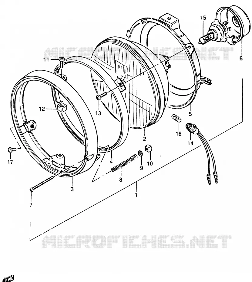 KOPLAMP (GSX750EF) Suzuki MOTO 750 GSX-E 1985  GSX750ESF(F)