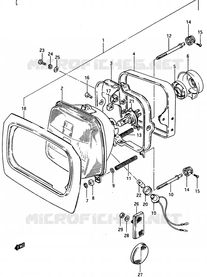 KOPLAMP (GSX750ESF/EFF/ESG) Suzuki MOTO 750 GSX-E 1986  GSX750ESG(F)