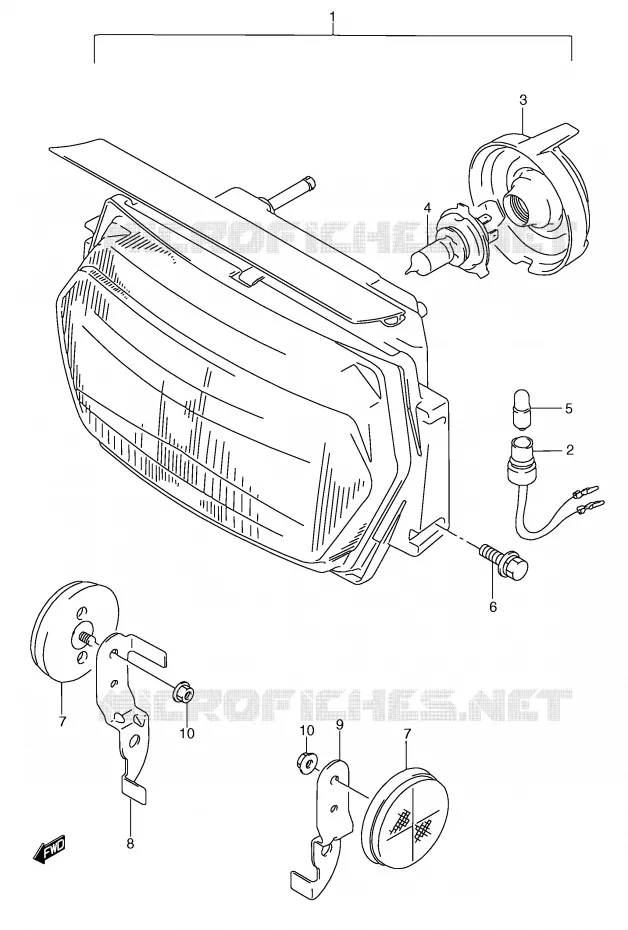 KOPLAMP (MODELE S) Suzuki MOTO 750 GSX-F 1996  GSX750FT(E2)