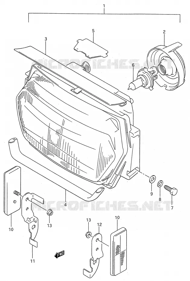 KOPLAMP Suzuki MOTO 600 GSX-F 1995  GSX600FS(E28)