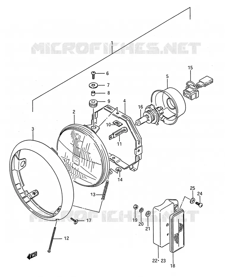 KOPLAMP Suzuki MOTO 650 BOULEVARD 1990  LS650FL(E28)