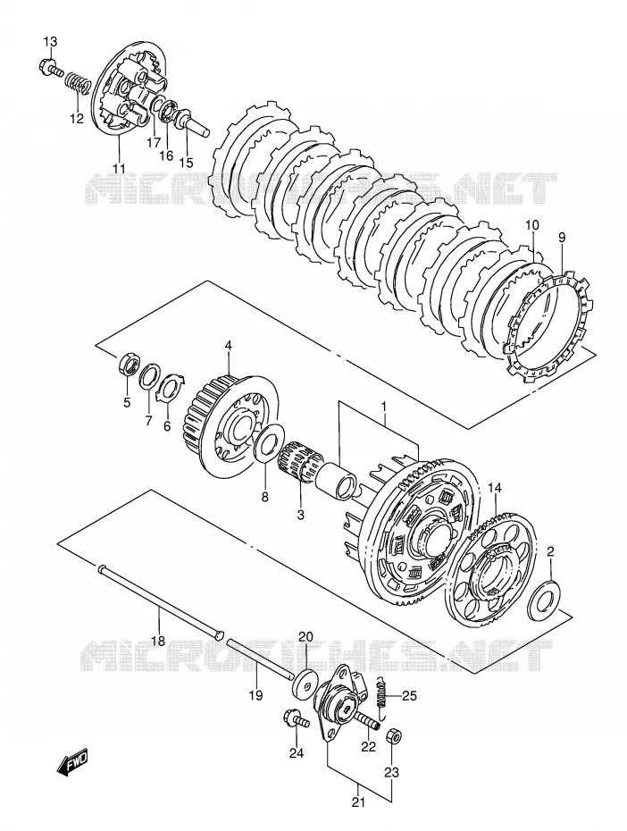 KOPPELING (MODELE J/K/L/M) Suzuki MOTO 600 GSX-F 1992  GSX600FN(E2)
