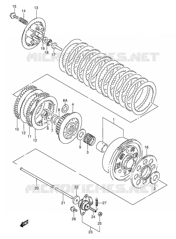 KOPPELING (MODELE N/P/R/S/T) Suzuki MOTO 600 GSX-F 1991  GSX600FM(E2)