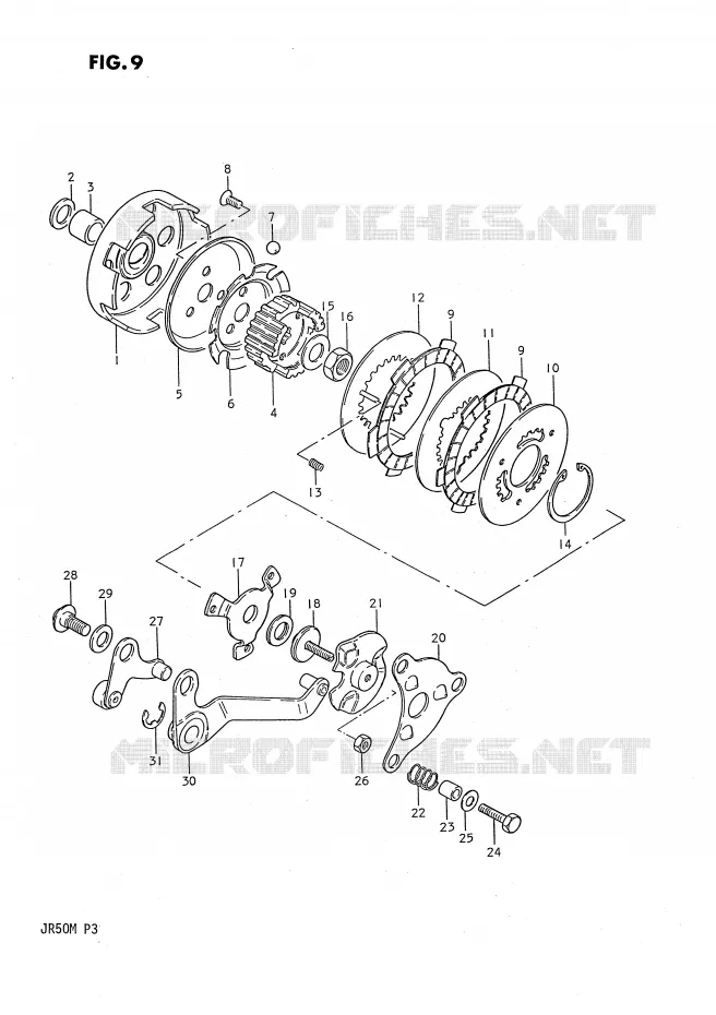 KOPPELING Suzuki MOTO 50 JR 1990  JR50L(P3)
