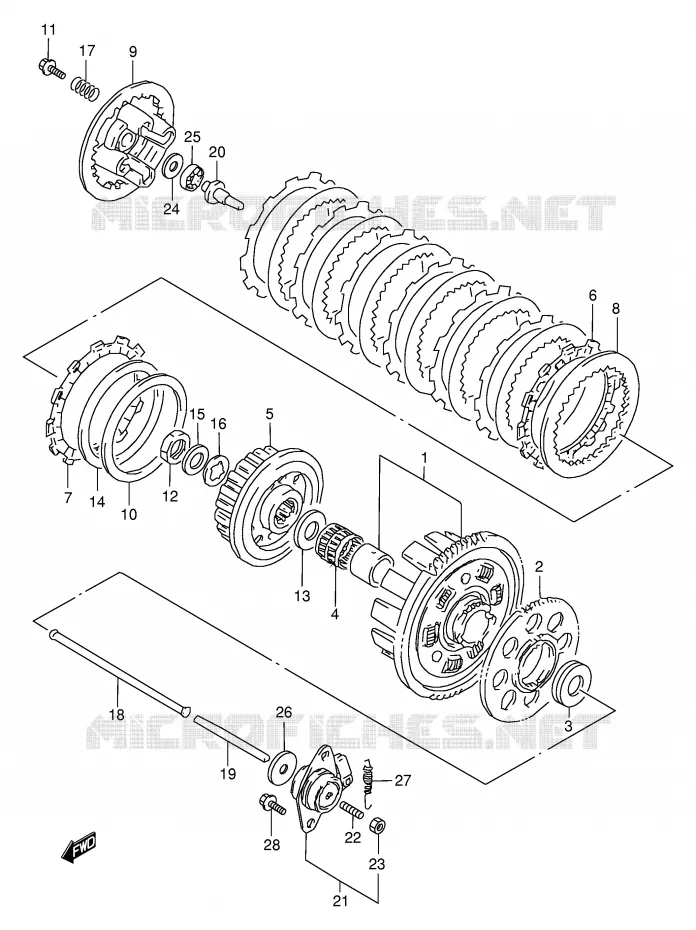 KOPPELING Suzuki MOTO 600 GSX-F 1998  GSX600FUW(E2)