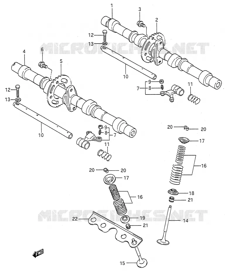 NOKKENAS - VALVES (MODELE J/K/L/M) Suzuki MOTO 600 GSX-F 1991  GSX600FU2M(E28)
