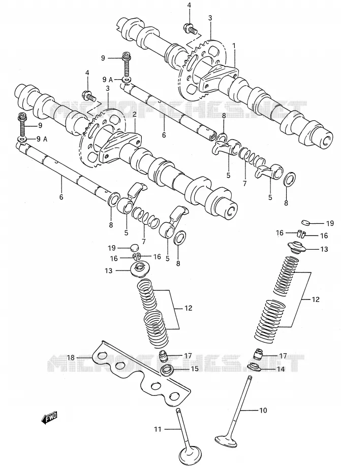 NOKKENAS - VALVES (MODELE N/P/R/S/T) Suzuki MOTO 600 GSX-F 1990  GSX600FUL(E28)