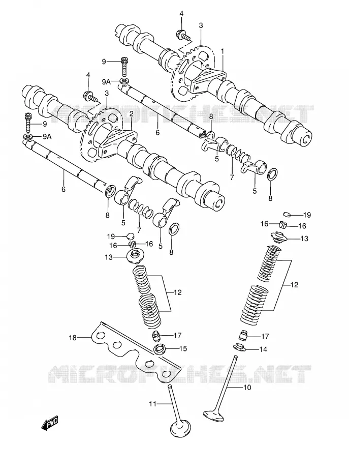 NOKKENAS - VALVES (MODELE N/P/R/S/T) Suzuki MOTO 600 GSX-F 1993  GSX600FUP(E2)