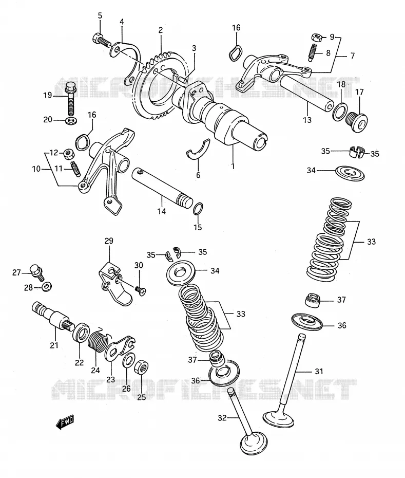 NOKKENAS - VALVES Suzuki MOTO 650 BOULEVARD 1990  LS650PL(E28)