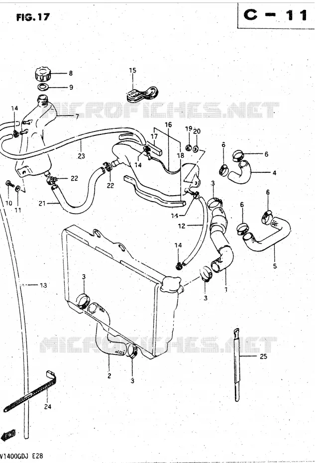 RADIATOR SLANG - EXPANSIEVAT Suzuki MOTO 1400 CAVALCADE 1987  GV1400GDH(DG-DJ/CJ)
