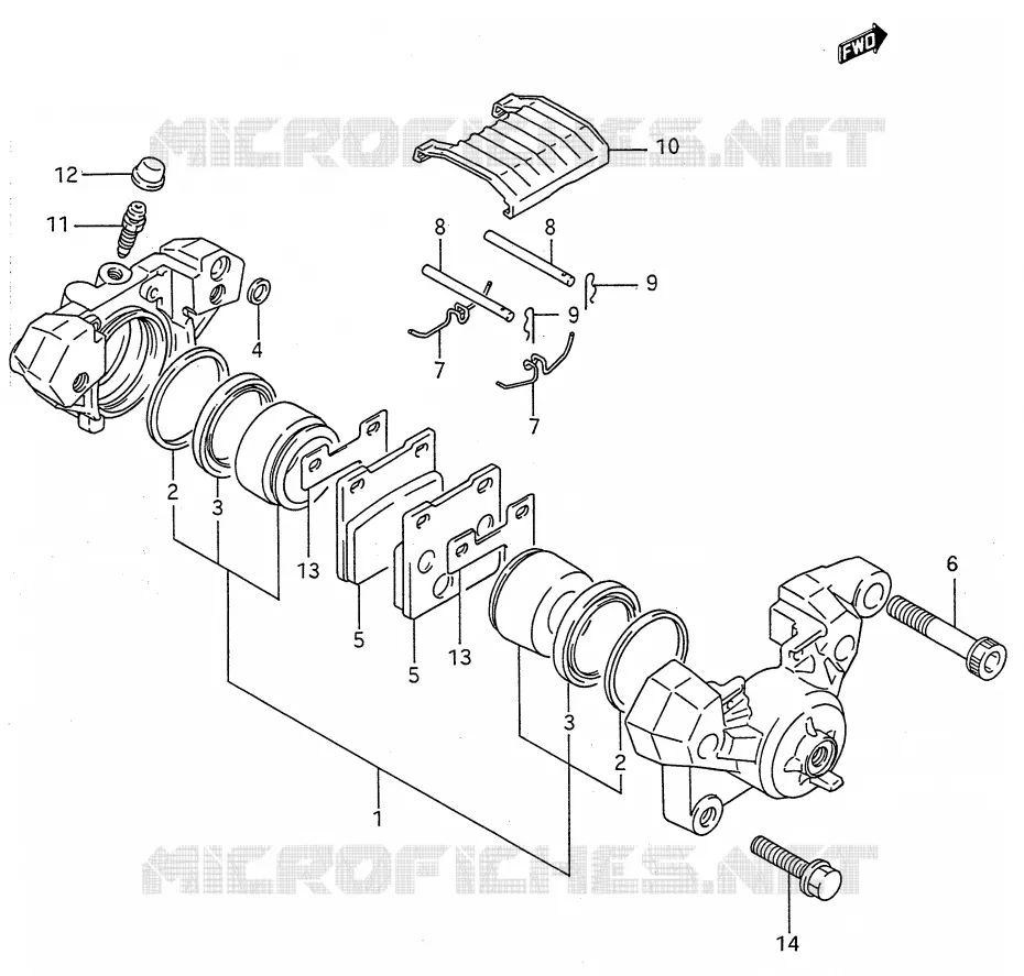REAR CALIPER (MODELE J) Suzuki MOTO 600 GSX-F 1992  GSX600FU2N(E28)