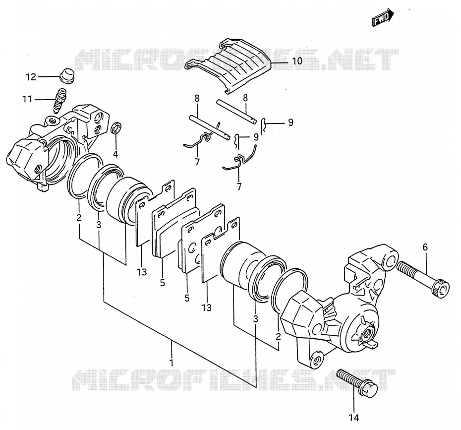 REAR CALIPER (MODELE K/L/M/N) Suzuki MOTO 600 GSX-F 1989  GSX600FK(E28)