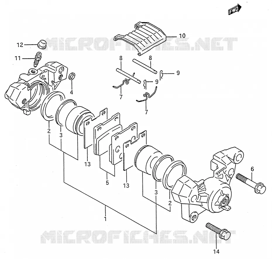 REAR CALIPER (MODELE P/R/S/T) Suzuki MOTO 600 GSX-F 1990  GSX600FL(E28)