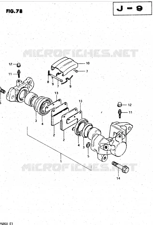 REAR CALIPER Suzuki MOTO 750 GSX-S 1982  GSX750SZ(E1)