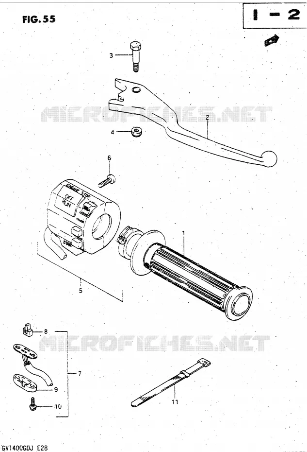 RIGHT SWITCH - HANDGREEP Suzuki MOTO 1400 CAVALCADE 1988  GV1400GDJ(DG-DJ/CJ)