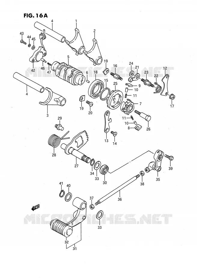 SCHAKELEN ASSY (MODEL M/R E2,E15,E16,E17,E18,E22,E25,E39) Suzuki MOTO 650 SAVAGE 1991  LS650PM(E2)
